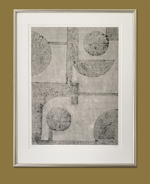 Signeret collografi af Pernille Calundan - p.t. udstillet hos Dansk Design Atelier